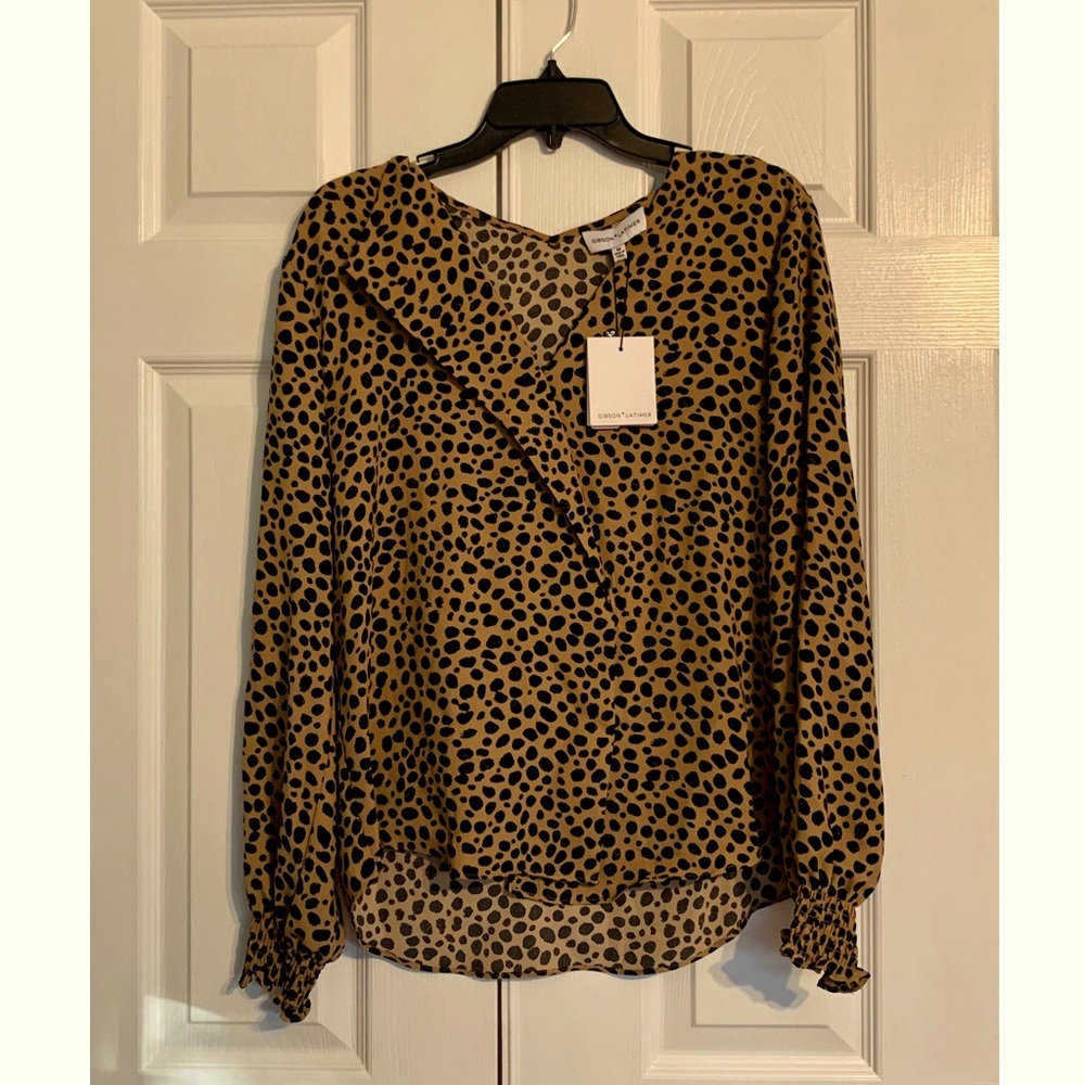 NWT Animal Print Long Sleeve Top